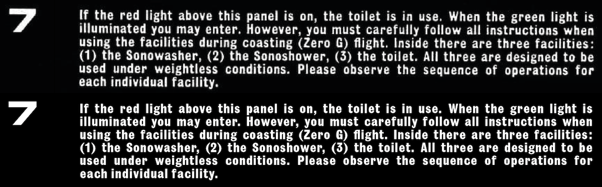 2001's zero gravity toilet sign; more accurate typography! | RPF Costume  and Prop Maker Community