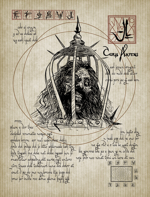 A page from my Black Zodiac replica, full resolution downloads over here: http://elderprops.tumblr.com/black-zodiac