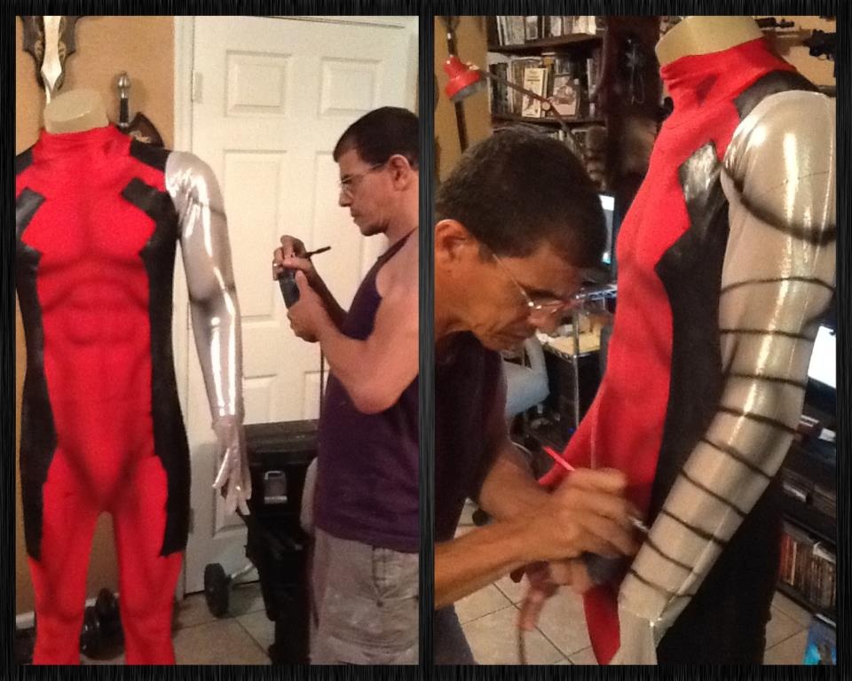 Airbrushing if the suit & armor begins!