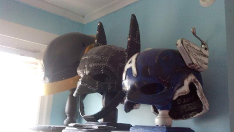 Daft Punk, Batman and Captain America helmets