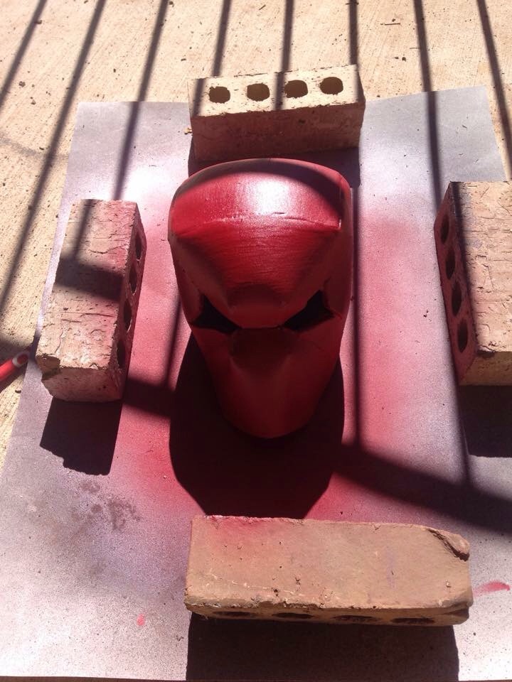 Here are final coats of red spray paint