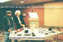 Jon Pertwee and I at my full-size TARDIS console during my prop room exhibition days