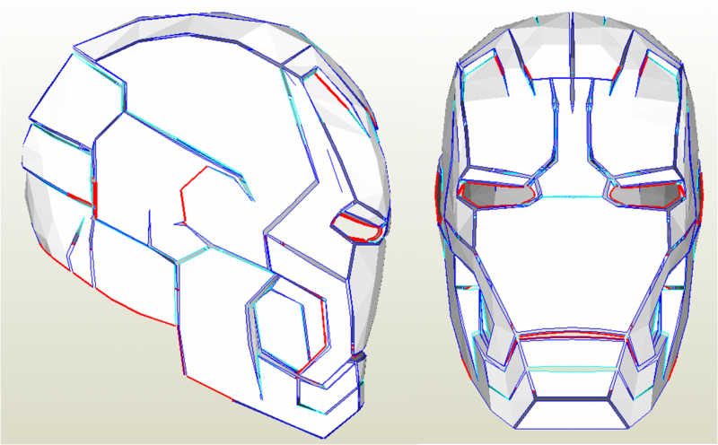 Маска железного человека схема из бумаги