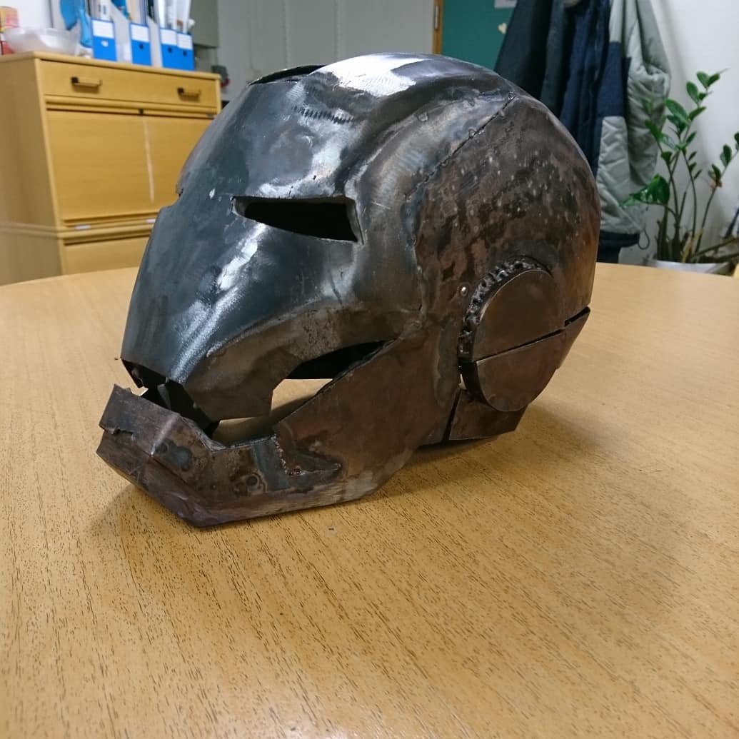 Metal ironman helmet