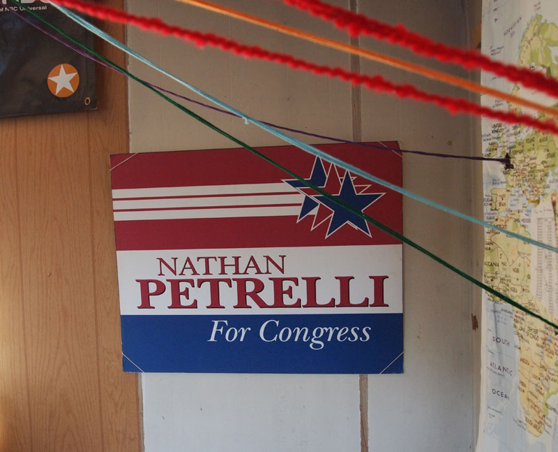 Nathan Petrelli for Congress sign