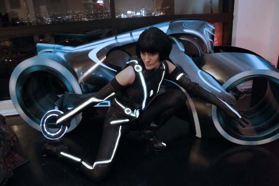 Quorra by my Light Cycle I won from the IGN Tron Legacy costume contest Dec. 2010