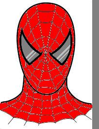 Spidey Face that I colored from a coloring page I found on google.