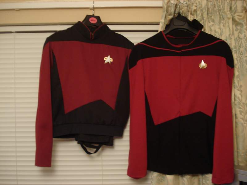 These two costumes are from Star Trek: TNG. The jacket was also seen in Generations and Deep Space Nine. Both of these costumes I made myself